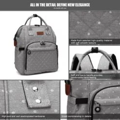 Miss Lulu Luier- En Verzorgingstas Rugzak - Grijs (E6705 D2-GY) -Winkel Voor Babyproducten 1200x1200 2303