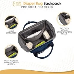 NanaBeebi Luiertas - Rugzak - Met Isoleervak - Blauw- Inclusief Flessenwarmhouder En Kinderwagenhaken 18 NanaBeebi Luiertas - Rugzak - Met Isoleervak - Blauw- Inclusief Flessenwarmhouder En Kinderwagenhaken -Winkel Voor Babyproducten 1200x1200 2326