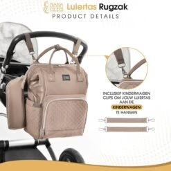 NanaBeebi Luiertas Rugzak Met Verschoonmatje - Beige Taupe - Inclusief Flessenwarmhouder - Kinderwagenhaken En Isoleervak -Winkel Voor Babyproducten 1200x1200 2340