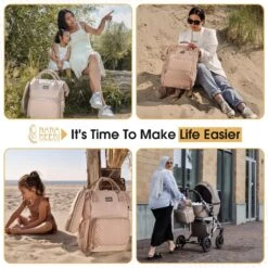 NanaBeebi Luiertas Rugzak Met Verschoonmatje - Beige Taupe - Inclusief Flessenwarmhouder - Kinderwagenhaken En Isoleervak -Winkel Voor Babyproducten 1200x1200 2343