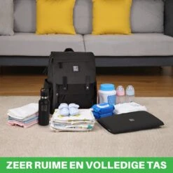 Brisby Slijtvaste Luiertas – Verzorgingstas - Two Tone Zwart En Donkergrijs - Inclusief Verschoonmatje - Isoleervakken - Met Geïntegreerde Kinderwagen Haken -Winkel Voor Babyproducten 1200x1200 2350