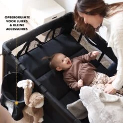 Deryan Luxe Campingbed Compleet - 120x60cm - Bodemverhoger - Verschoonblad - Opbergmand - Zwart -Winkel Voor Babyproducten 1200x1200 2613