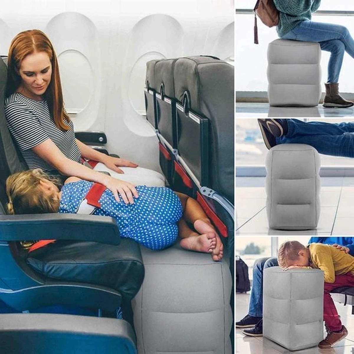 Vliegtuigbedje - Reiskussen - Voetensteun - Multifunctioneel Opblaasbaar Kussen Voor In Het Vliegtuig - Auto - Trein 12 Vliegtuigbedje - Reiskussen - Voetensteun - Multifunctioneel Opblaasbaar Kussen Voor In Het Vliegtuig - Auto - Trein - Afbeelding 10