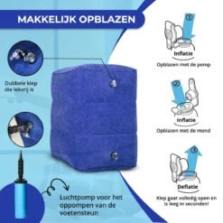 Merkloos Voetensteun - Vliegtuigbedje - Premium Quality - Reisbedje - 3 Hoogtestanden - Vliegtuig Kussen - Voetenbankje Of Poef - Met Opbergzakje & Pomp - Grijs -Winkel Voor Babyproducten 1200x1200 2682