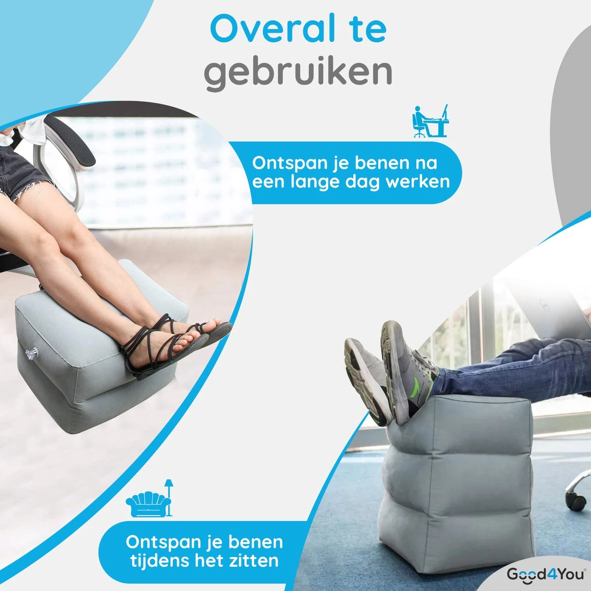 Merkloos Voetensteun | Opblaasbaar | In Alle Hoogtes Verstelbaar | Reiskussen | Vliegtuigbed | Voetensteun | 3 Verschillende Standen | Met Kinderen Reizen | Grijs 4 Merkloos Voetensteun | Opblaasbaar | In Alle Hoogtes Verstelbaar | Reiskussen | Vliegtuigbed | Voetensteun | 3 Verschillende Standen | Met Kinderen Reizen | Grijs - Afbeelding 2