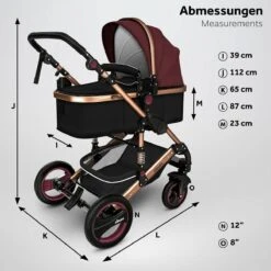 KIDUKU- 3 In 1 Combi-kinderwagen- Bordeaux- Zwart-goud- Buggy Incl. Autostoeltje-regenhoes- Inklapbaar 14 KIDUKU- 3 In 1 Combi-kinderwagen- Bordeaux- Zwart-goud- Buggy Incl. Autostoeltje-regenhoes- Inklapbaar -Winkel Voor Babyproducten 1200x1200 2892