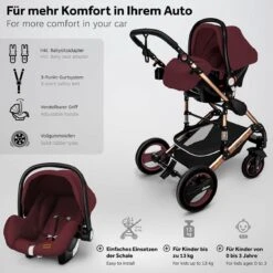 KIDUKU- 3 In 1 Combi-kinderwagen- Bordeaux- Zwart-goud- Buggy Incl. Autostoeltje-regenhoes- Inklapbaar 18 KIDUKU- 3 In 1 Combi-kinderwagen- Bordeaux- Zwart-goud- Buggy Incl. Autostoeltje-regenhoes- Inklapbaar -Winkel Voor Babyproducten 1200x1200 2896