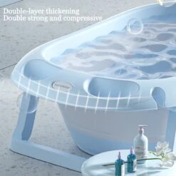 Baby Badje Opvouwbaar - 3 In 1 Opvouwbaar - Multifunctioneel - Inclusief Badkussen - Babybadje - Babybad - Peuterbadje 83 × 48 × 23,5 Cm - Blauw -Winkel Voor Babyproducten 1200x1200 30
