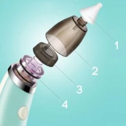 A&K Elektrische Oplaadbare Neuspeer Voor Baby En Kinderen - Inclusief Oplader, Handleiding En Batterijen - Hygiënische Neusreiniger - Baby Aspirator - Neuszuiger - Baby Neuspompje - Toetenveger - Snoetenpoetser - Mintgroen - Neusspoeler -Winkel Voor Babyproducten 1200x1200 467