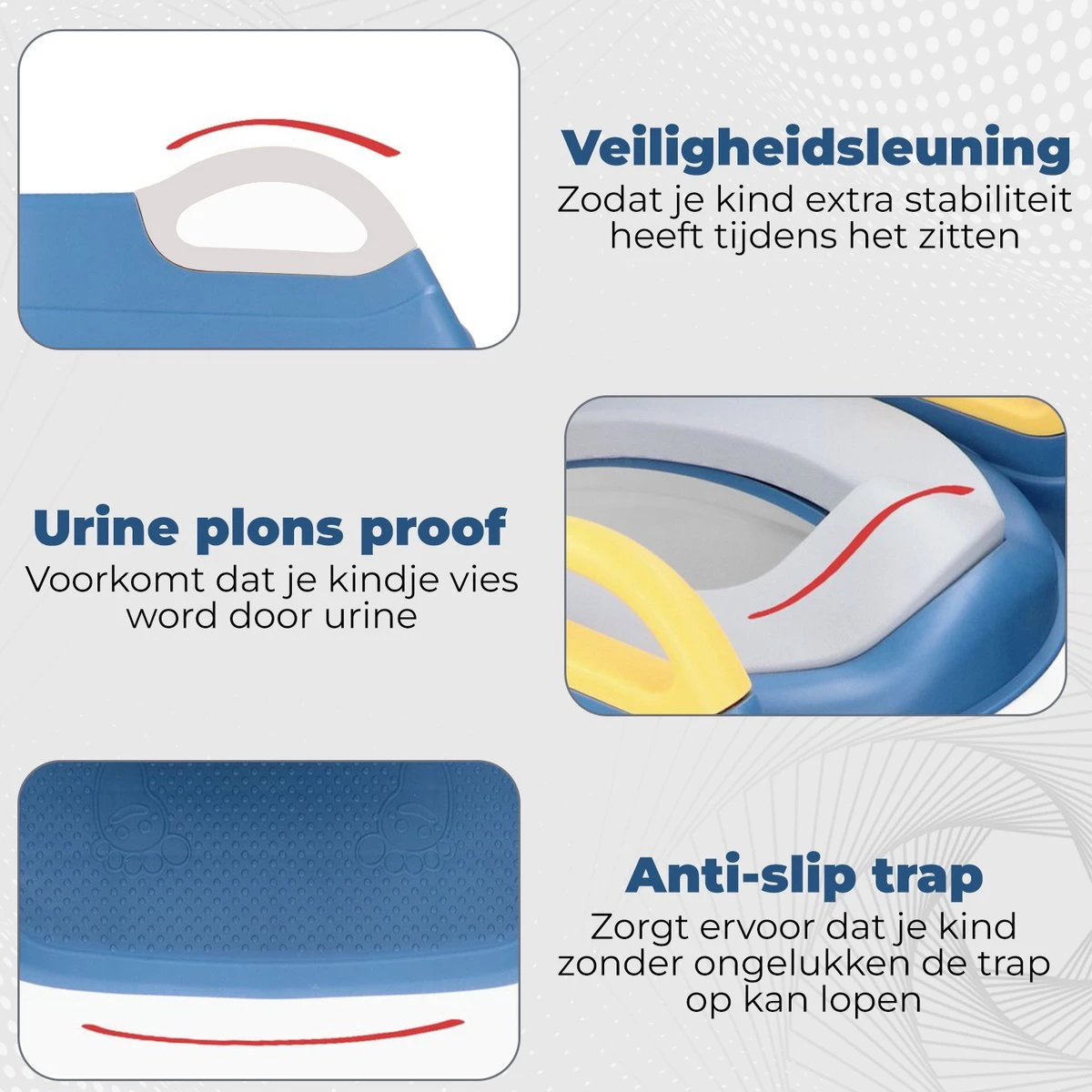 WC Verkleiner Met Trapje - Inclusief Handvaten - Opvouwbaar - 2 Tot 7 Jaar - Blauw Geel 11 WC Verkleiner Met Trapje - Inclusief Handvaten - Opvouwbaar - 2 Tot 7 Jaar - Blauw Geel - Afbeelding 9