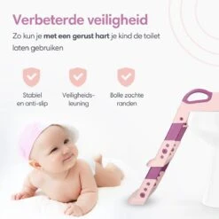 Macx & Macx Toilettrainer Met Trapje - Brilverkleiner Met Handvaten En Opstapje - Opvouwbaar Toilet Bril Zitje - WC Zindelijkheids Training Voor Jongens/Meisjes - Urinoirs Voor Kind/Peuter Van 2 Tot 7 Jaar - Roze -Winkel Voor Babyproducten 1200x1200 701