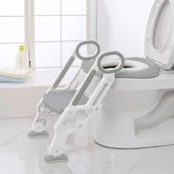 LifeGoods WC Verkleiner Met Trapje - Trainer Met Opstapje - 2 Tot 7 Jaar - Grijs/Wit -Winkel Voor Babyproducten 1200x1200 726
