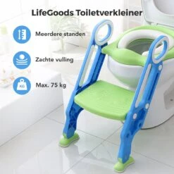 LifeGoods WC Verkleiner Met Trapje - Trainer Met Opstapje - 2 Tot 7 Jaar - Groen/Blauw -Winkel Voor Babyproducten 1200x1200 727