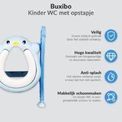 Buxibo Kinder WC Met Opstapje - WC Bril Kind - Kinderzitting WC - Toilet Verkleiner - Toilettrainer - Blauw -Winkel Voor Babyproducten 1200x1200 754