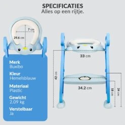 Buxibo Kinder WC Met Opstapje - WC Bril Kind - Kinderzitting WC - Toilet Verkleiner - Toilettrainer - Blauw -Winkel Voor Babyproducten 1200x1200 760