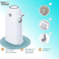 Luieremmer Medium Zilver - Middel - Zonder Navulling - Geschikt Voor Pampers En Huggies - Stoma -Winkel Voor Babyproducten 1200x1200 799