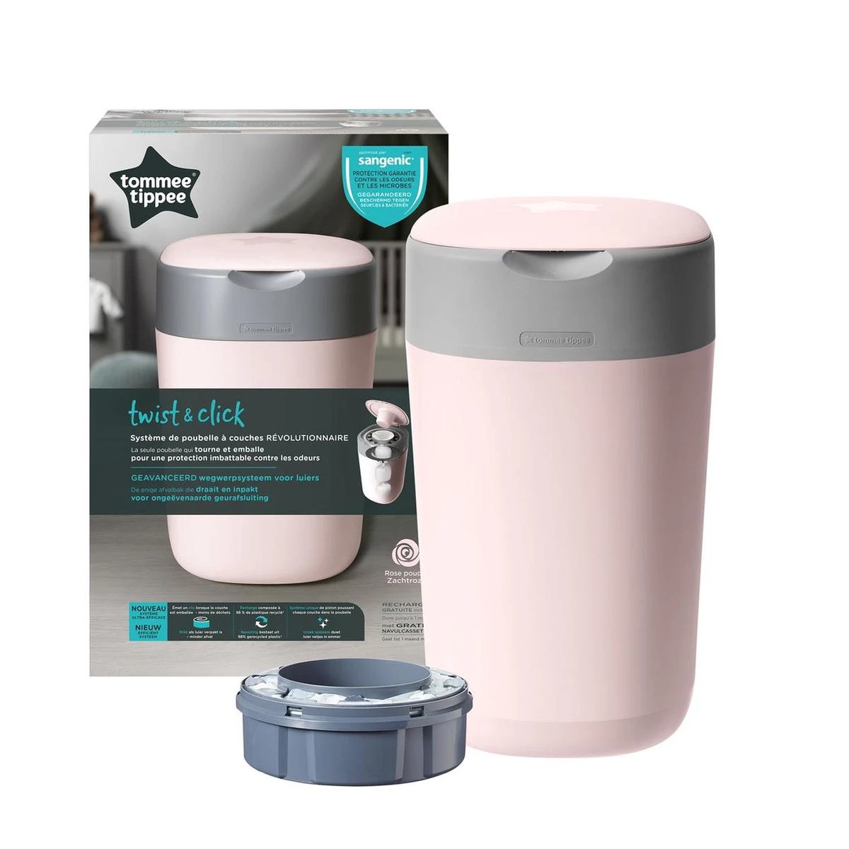 Tommee Tippee Twist & Click Tub Pink 4 Tommee Tippee Twist & Click Tub Pink - Afbeelding 2