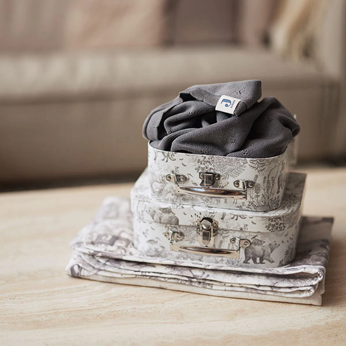 Jollein Hydrofiele Doek 70x70cm Pimpelmees Forest Animals - 2 Stuks 7 Jollein Hydrofiele Doek 70x70cm Pimpelmees Forest Animals - 2 Stuks - Afbeelding 5