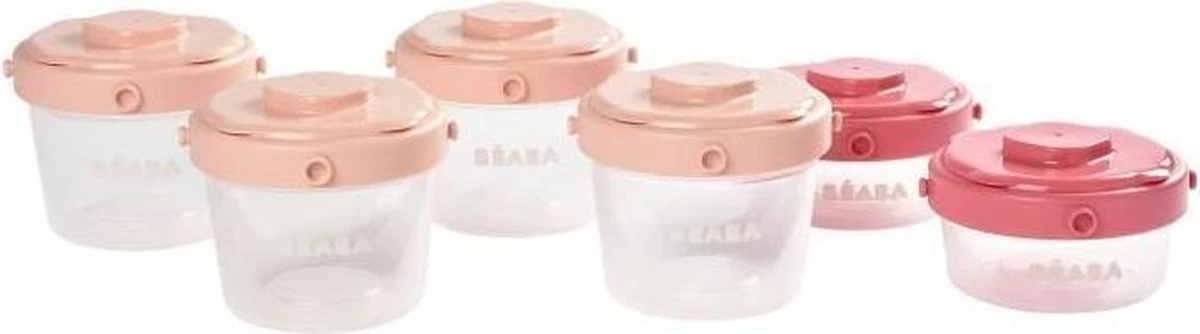 BEABA Set Van 6 Eerste Leeftijd Clip 60ml / 120ml (assorti Roze) 3 BEABA Set Van 6 Eerste Leeftijd Clip 60ml / 120ml (assorti Roze)