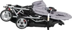 VidaXL Kinderwagen Dubbel Staal Grijs En Zwart -Winkel Voor Babyproducten 1200x504 1