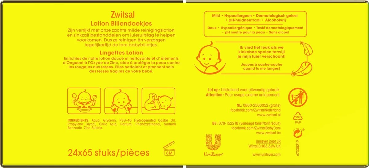 Zwitsal Lotion Billendoekjes Alcoholvrij - 1755 Doekjes - Voordeelverpakking 5 Zwitsal Lotion Billendoekjes Alcoholvrij - 1755 Doekjes - Voordeelverpakking - Afbeelding 3