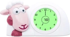 Merkloos Sam Slaaptrainer - Met Nachtlamp Functie En Slaaptimers - Roze / Wit