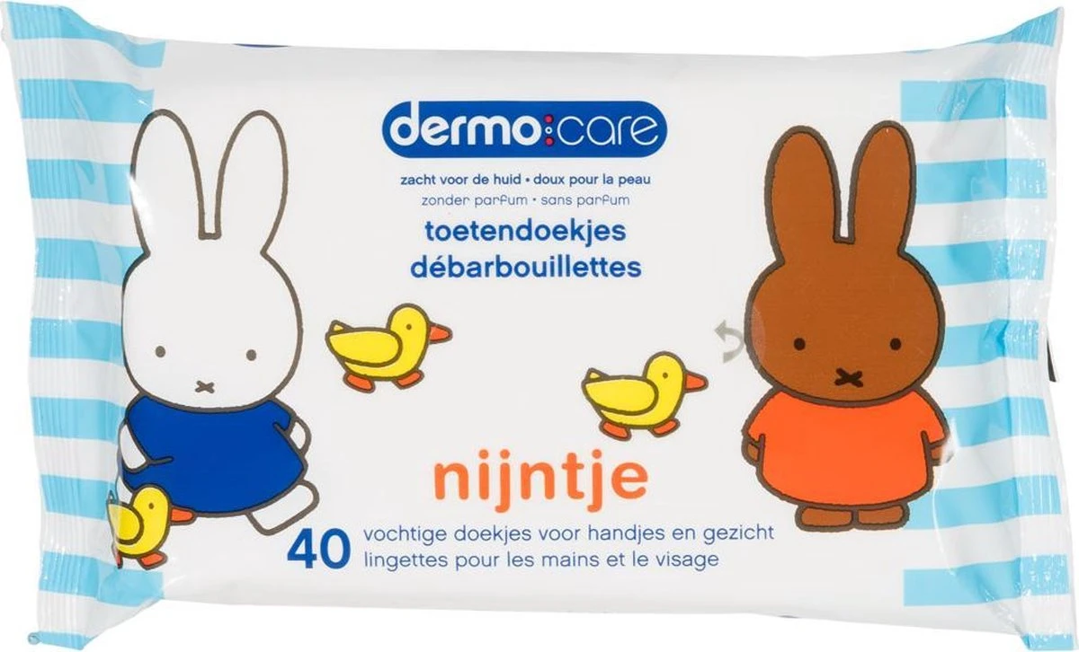 Dermo Care Nijntje Toetendoekjes – Blauw – 10 X 40 Stuks 4 Dermo Care Nijntje Toetendoekjes – Blauw – 10 X 40 Stuks - Afbeelding 2