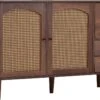 Merax Sideboard Houten Commode - Dressoir Met Rotan Deuren - Bruin