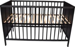 Ledikant - Colorfull Home - Babybed - Anett - Zwart - 120 X 60 Cm - Verstelbare Bodem -Winkel Voor Babyproducten 1200x758 7