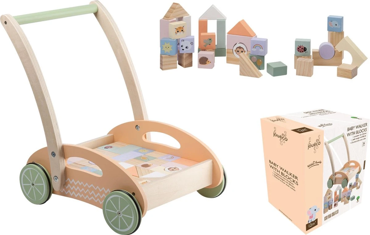 Jouéco® - The Wildies Family Loopauto Met Blokken 5 Jouéco® - The Wildies Family Loopauto Met Blokken - Afbeelding 3