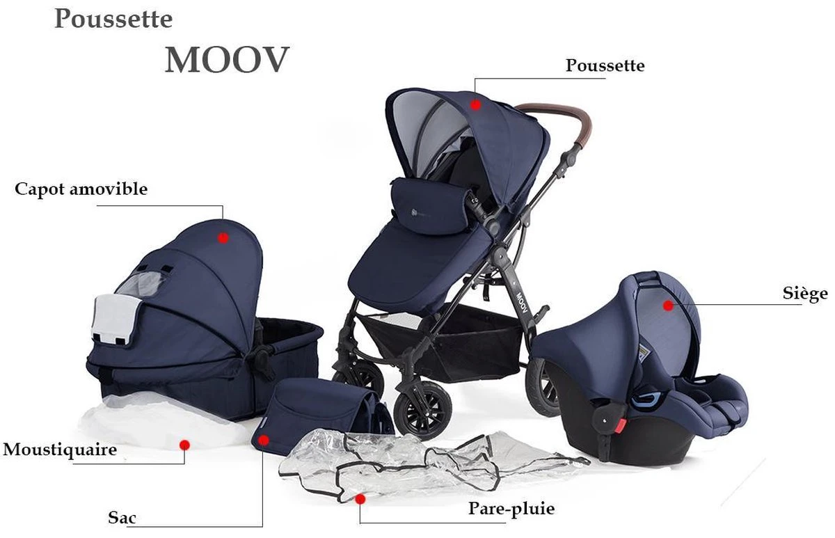 Kinderkraft Moov 3 In 1 Kinderwagen - Inclusief Autostoel - Navy 15 Kinderkraft Moov 3 In 1 Kinderwagen - Inclusief Autostoel - Navy - Afbeelding 13
