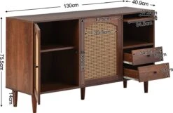 Merax Sideboard Houten Commode - Dressoir Met Rotan Deuren - Bruin -Winkel Voor Babyproducten 1200x784 1