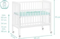 Wieg - Co-sleeper XL - 2 In 1 - 90 X 45 Cm - Incl. Matras - Massief Beukenhout – Nino - Fillikid -Winkel Voor Babyproducten 1200x784 2
