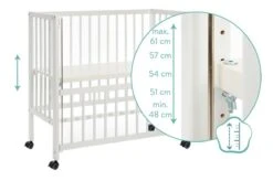 Wieg - Co-sleeper - 2 In 1 - 90 X 40 Cm - Incl. Matras - Massief Beukenhout – Fillikid -Winkel Voor Babyproducten 1200x795 3