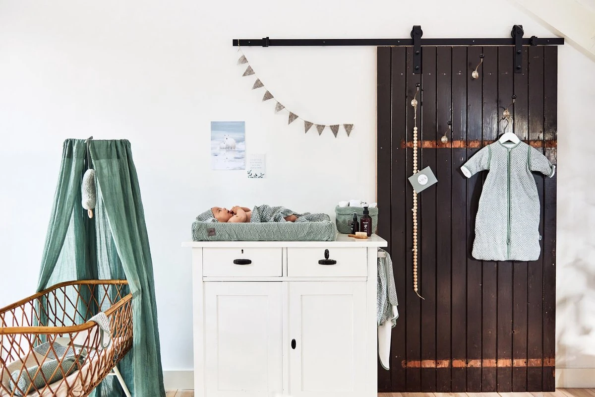 Jollein Baby Sluier Vintage 155cm - Ash Green 5 Jollein Baby Sluier Vintage 155cm - Ash Green - Afbeelding 3