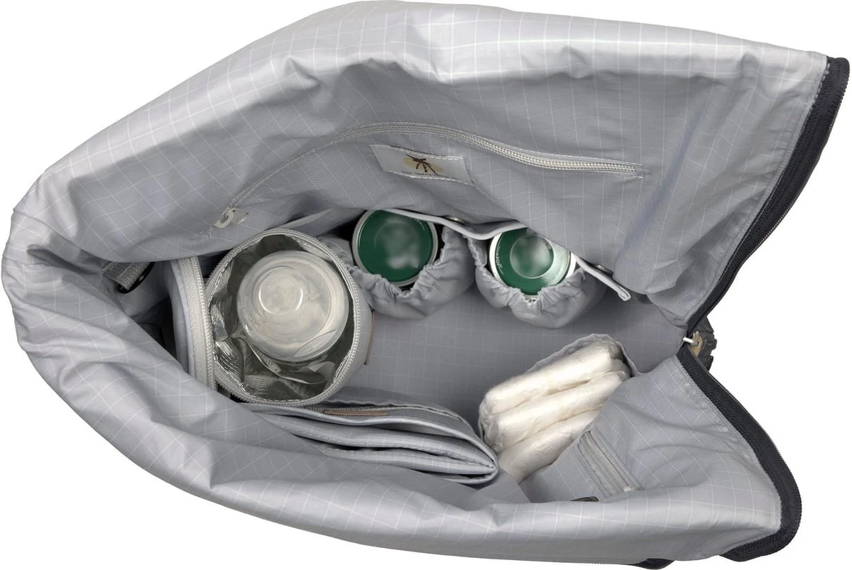 LÄSSIG Luiertas Rolltop Backpack Rugzak Incl Verschoningsmatje Denim Blauw Limited Edition 5 LÄSSIG Luiertas Rolltop Backpack Rugzak Incl Verschoningsmatje Denim Blauw Limited Edition - Afbeelding 3