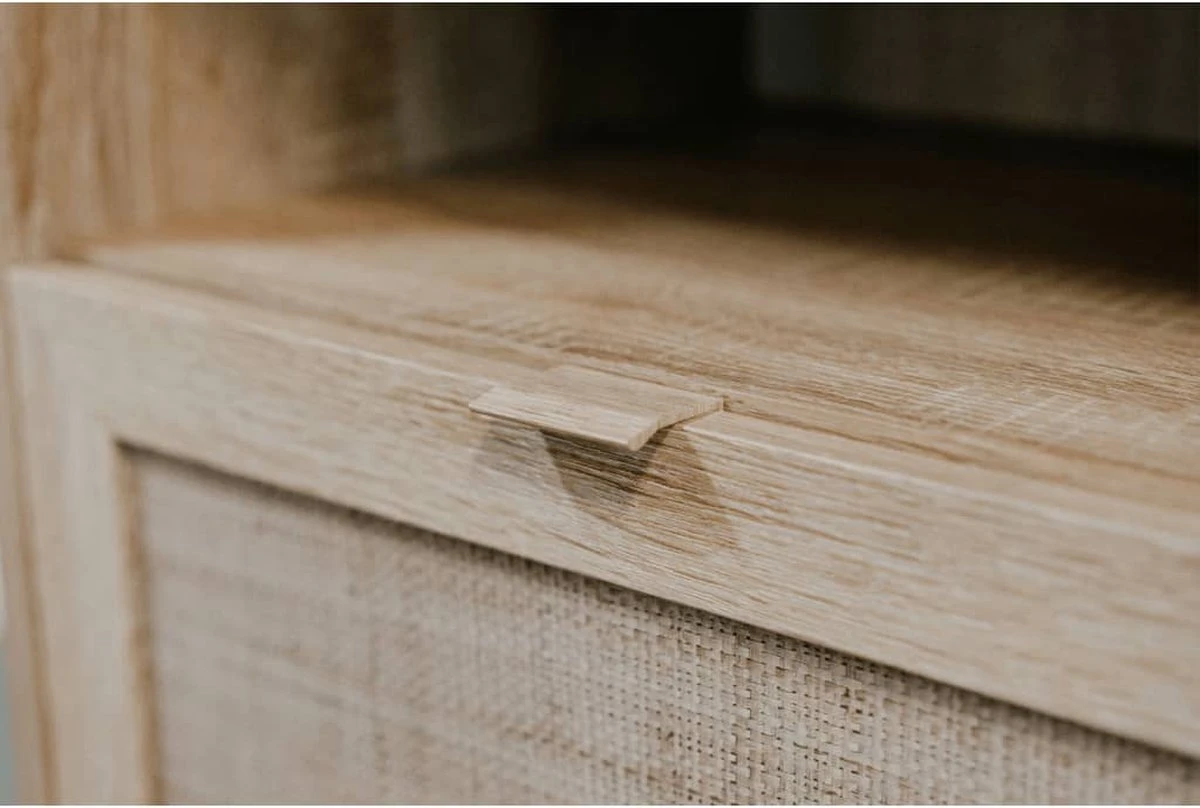 Commode 3 Tiroirs L80 Cm - Impression Rotin - Bali 10 Commode 3 Tiroirs L80 Cm - Impression Rotin - Bali - Afbeelding 8