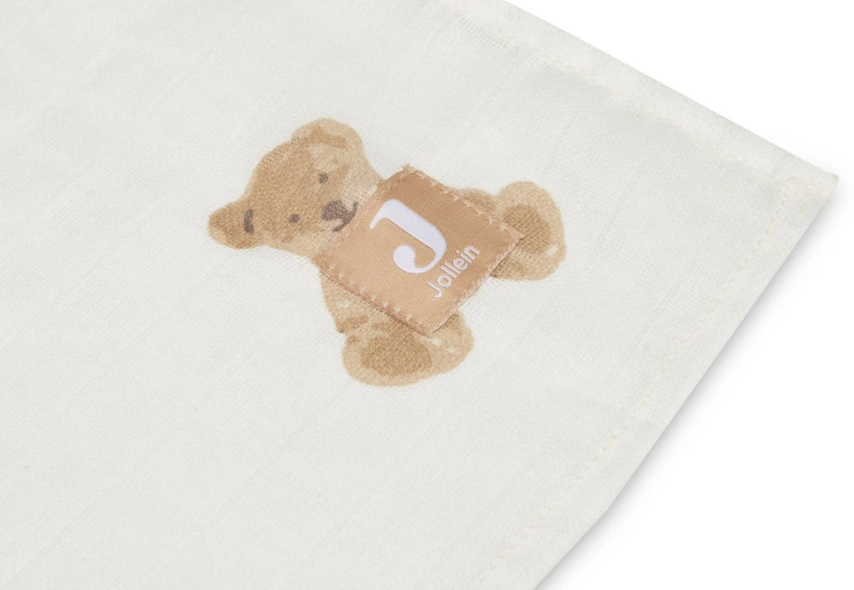 Jollein Hydrofiele Doek Large 115x115cm Teddy Bear- 2 Stuks 7 Jollein Hydrofiele Doek Large 115x115cm Teddy Bear- 2 Stuks - Afbeelding 5