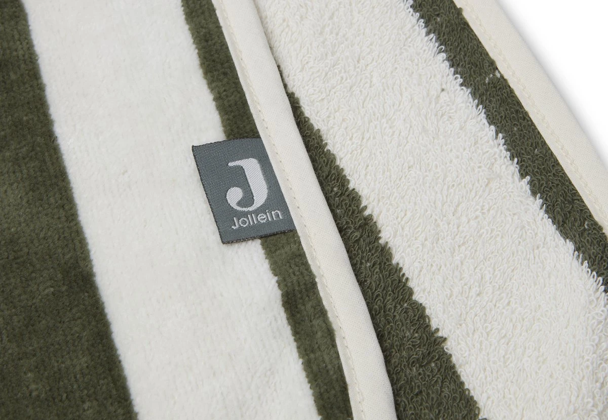 Jollein Badponcho Stripe Terry - Leaf Green - GOTS 8 Jollein Badponcho Stripe Terry - Leaf Green - GOTS - Afbeelding 6