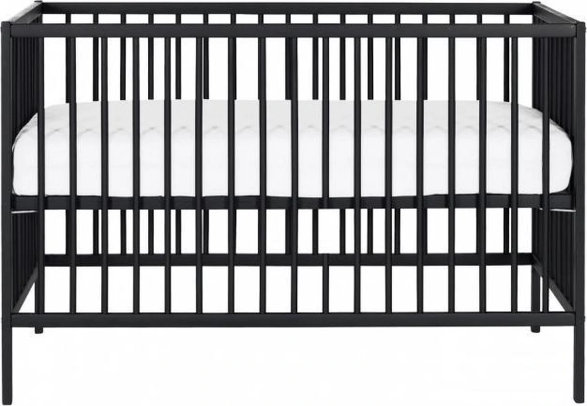 Puck Ledikant Raw Beuken Mat Zwart 60x120 Cm