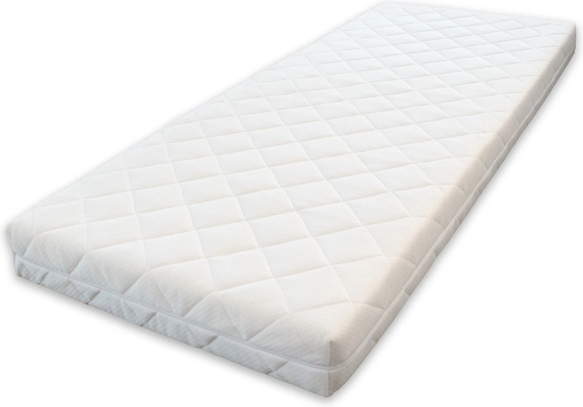 Babymatras 50x80 Wiegmatras Koudschuim HR40 Dubbeldoek | Afritsbaar | Wasbaar | Ademend 3 Babymatras 50x80 Wiegmatras Koudschuim HR40 Dubbeldoek | Afritsbaar | Wasbaar | Ademend