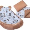 LUXE Babynestje 4 Delige SET / Kraamcadeau / GRATIS Wiegdeken Met Kussen / Bosdieren Bruin -Winkel Voor Babyproducten 1200x839 2
