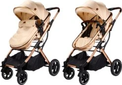 Ding Juna Kinderwagen 3 In 1 - Beige/Rose - Combi Kinderwagen Incl. Autostoel -Winkel Voor Babyproducten 1200x840 4