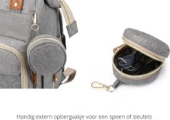 Humpy Dumpy Stijlvolle Luiertas Rugzak (Zwart) Met Uitschuifbaar Verschoon/ Slaap Bedje. Incl. Verschoon Matje, USB Poort & Buggy Straps -Winkel Voor Babyproducten 1200x851 4