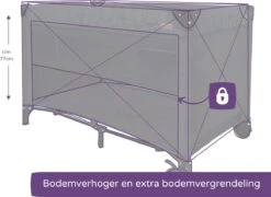 Prénatal Luxe Campingbedje Met Bodemverhoger - Inklapbaar Baby Campingbed - Reisbedje Met Wieltjes - Inclusief Bodemmatras - 120 X 60 Cm - Zwart -Winkel Voor Babyproducten 1200x873 5
