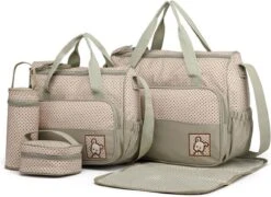 Miss Lulu Luiertas - 5-delige Verzorgingstas Set - Grijs (9026 GY)