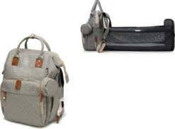 Humpy Dumpy Stijlvolle Luiertas Rugzak (Zwart) Met Uitschuifbaar Verschoon/ Slaap Bedje. Incl. Verschoon Matje, USB Poort & Buggy Straps -Winkel Voor Babyproducten 1200x883 3