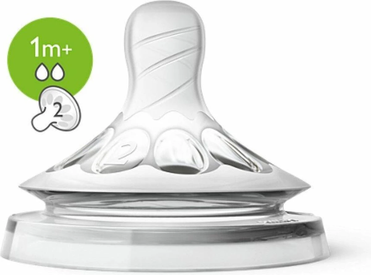 Philips AVENT Natural Speen - 1M+ - Langzame Toevoer - 2 Stuks 5 Philips AVENT Natural Speen - 1M+ - Langzame Toevoer - 2 Stuks - Afbeelding 3