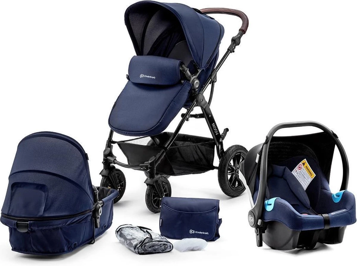 Kinderkraft Moov 3 In 1 Kinderwagen - Inclusief Autostoel - Navy 3 Kinderkraft Moov 3 In 1 Kinderwagen - Inclusief Autostoel - Navy