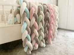 IL BAMBINI Gevlochten Baby Bed Bumper Treccia - Bedomrander - Box Omrander - Hoofdbeschermer - Boxrand - Bedbumper - Stootrand - Boxomrander - (3 Meter) Grijs -Winkel Voor Babyproducten 1200x899 9